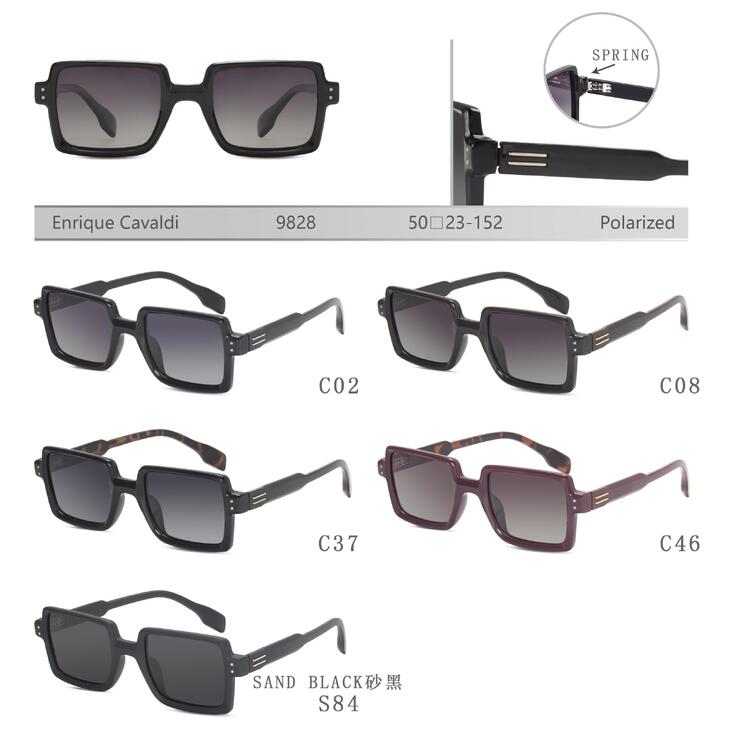 Солнцезащитные поляризационные пластиковые очки с флексом Enrique Cavaldi EC9828