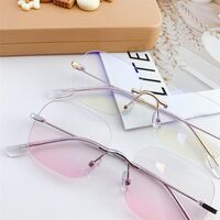 Оправа металлическая безободковая, линзы с Blue Block покрытием SANTA 00124