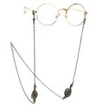 Металлическая нескользящая цепочка бронзового цвета, cо змеей, для очков и масок GL118