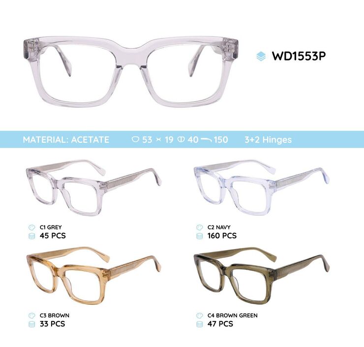 Plastic acetate eyeglasses frame WD1553P