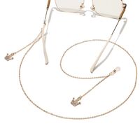 Металлическая нескользящая цепочка золотого цвета, с подвеской в виде короны со стразами, для очков и масок GL1510