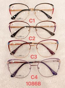 Metal frame for glasses with spring hinges 1086B