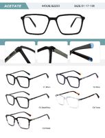 Plastic acetate frame for men with spring hinges B2233-DA