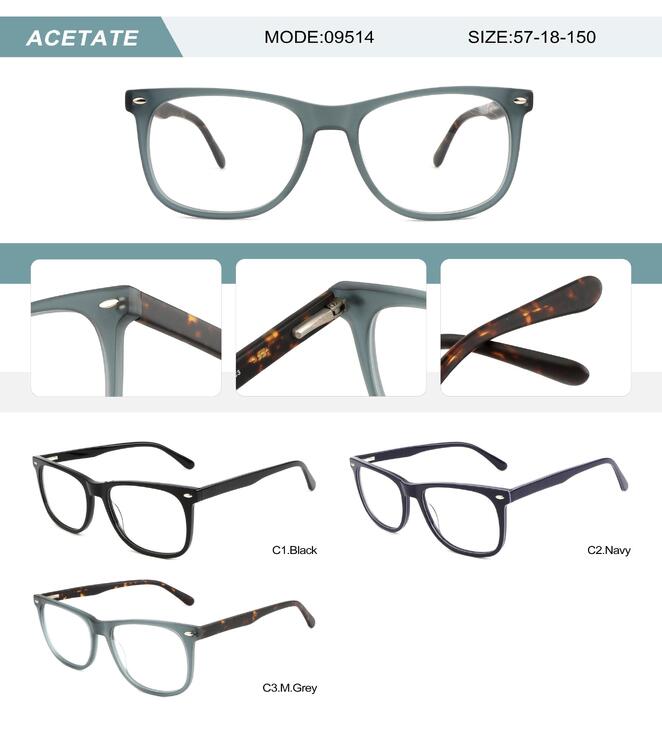 Plastic acetate frame for men with spring hinges 09514-DA