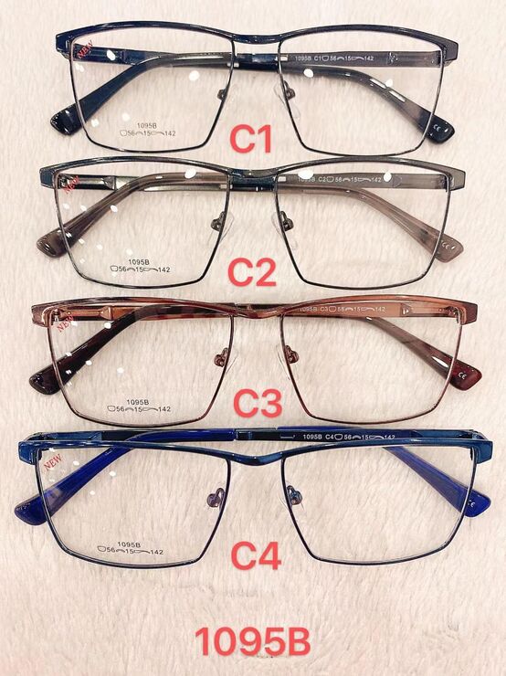 Metal frame for glasses with spring hinges 1095B