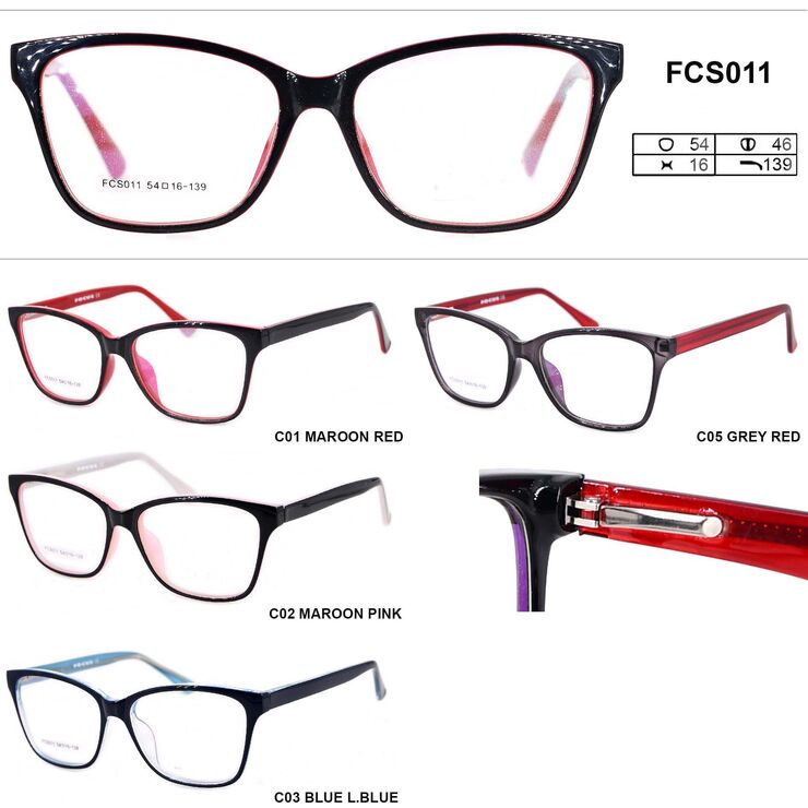 Plastic frames for glasses (flex hinges) FCS011