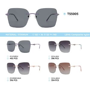 Titanium rimless frame polarized sunglasses TS5005