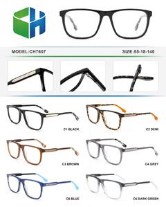 Plastic acetate frame with spring hinges CH7607-DA