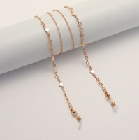 Металлическая нескользящая цепочка золотого цвета, с полой звездой и персиковым сердцем, для очков и масок GL1862