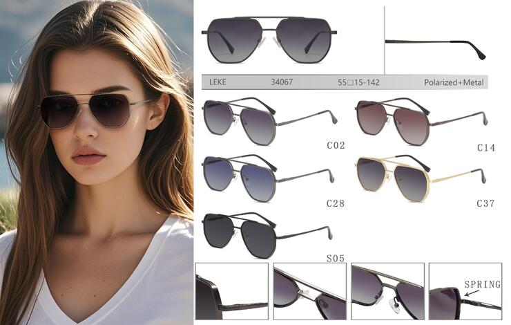 Polarized metal sunglasses for women Leke LK34067