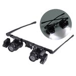 Binocular magnifier with backlight, magnifying glass with head mount 9892A-IIP-XX, magnification: 25Х