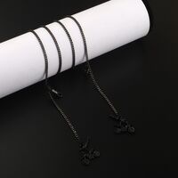Black-colored metal non-slip chain, with pendant motorcycle, for glasses and masks GL982