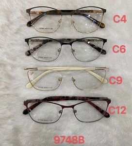 Metal frame for glasses with spring hinges 9748B