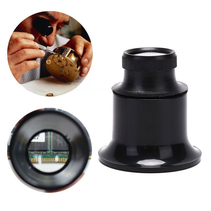 Portable pocket magnifier with backlight 13B-9眼罩-无灯, diameter: 15 mm, magnification: 20X