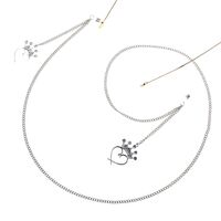 Металлическая нескользящая цепочка серебряного цвета, с короной в форме сердца, для очков и масок GL790