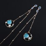 Gold-colored metal non-slip chain, with pendant starfish, for glasses and masks GL757