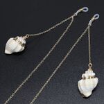 Металлическая нескользящая цепочка золотого цвета, с белой ракушкой, для очков и масок GL506