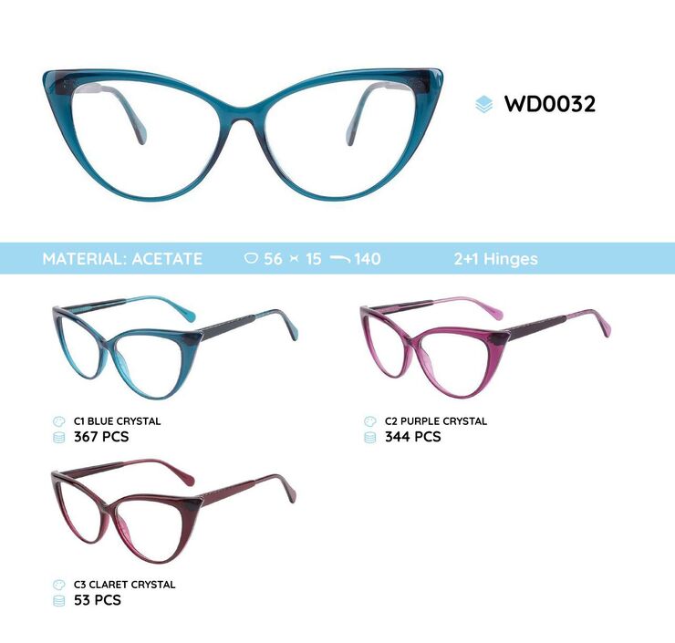 Plastic frames for glasses acetate material WD0032