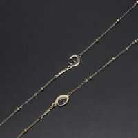 Gold-colored metal non-slip chain, with pendant mask face and beads, for glasses and masks GL628