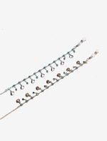 Цепочка для очков с жемчужными бусинами, комплект из двух штук, золотая и серебряная GM033