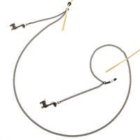 Металлическая нескользящая цепочка черного цвета, с подвеской в виде черного жирафа, для очков и масок GL362