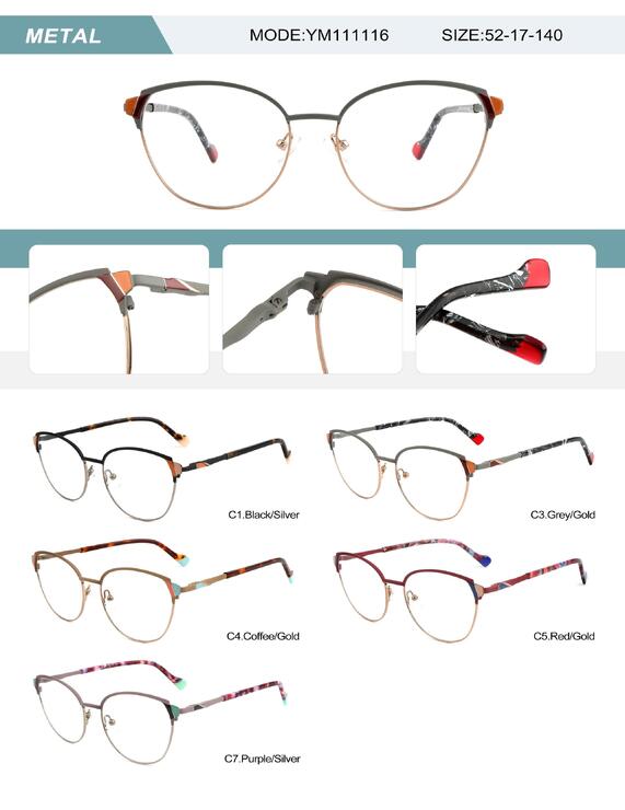 Metal frame for women with spring hinges YM111116-DA