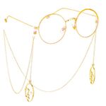 Gold-colored metal non-slip chain, with mask, for glasses and masks GL379