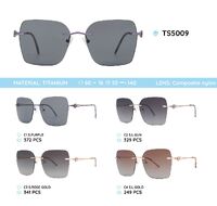 Titanium rimless frame polarized sunglasses TS5009