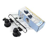 Binocular magnifier with backlight, magnifying glass with head mount 9892A-II-XX, magnification: 20Х