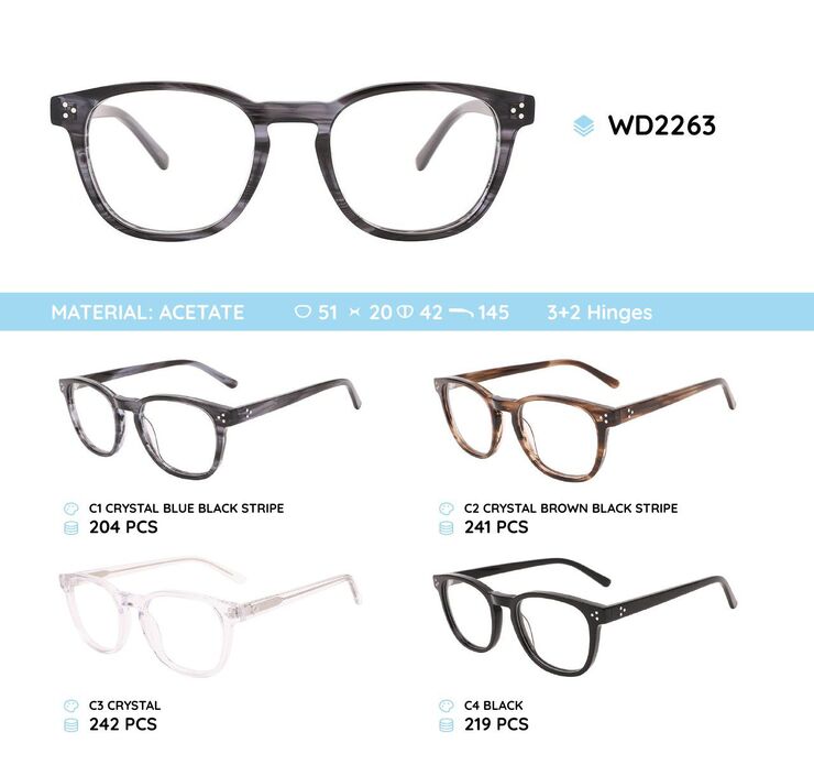 Plastic acetate eyeglasses frame WD2263
