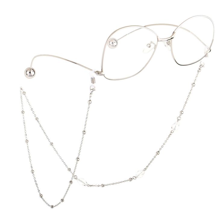 Metal non-slip chain, with crystal beads, for glasses and masks GL618