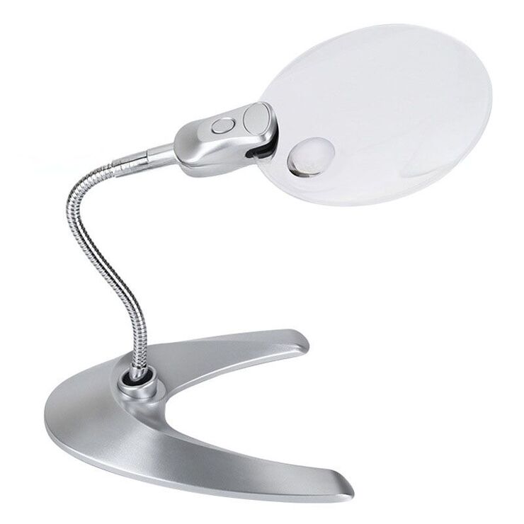 Tabletop magnifying glass with backlight S4B-8-XX, magnification: 2,5Х, 6Х