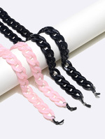 Set of two gold glasses chain with colorful glass GM152