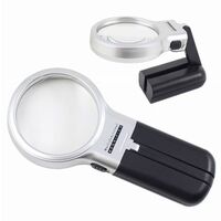 Folding magnifier with universal backlight, magnifying glass with handle 7006B-XX, diameter 70 mm, magnification: 3Х