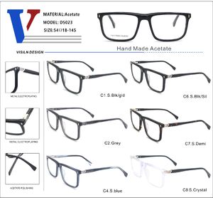 Plastic acetate frame with spring hinges D5023-DA