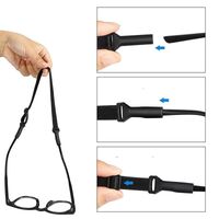 Elastic string - glasses holder with adjustable length, 18-27 cm / 21-33 cm, fastening - Ø4 mm