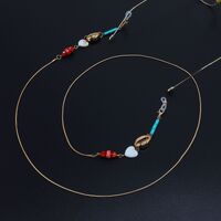 Металлическая нескользящая цепочка золотая змеиная, с ракушками, для очков и масок GL896