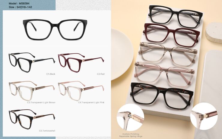 Plastic acetate frame for women, with spring hinges Big City MS8394