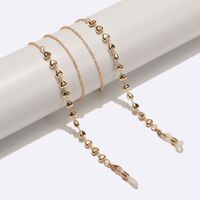 Gold-colored metal non-slip chain, with gold heart, for glasses and masks GL1566