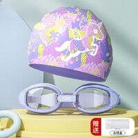 Swimming waterproof anti-fog goggles for kids (3-12 years), with cap, 240-YU