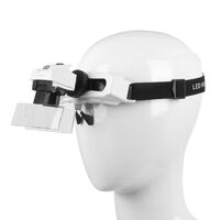Binocular magnifier with backlight, magnifying glass with head mount 9892E1-XX, magnification: 1X, 1,5X, 2X, 2,5X, 3Х, 3,5X, 5Х, 20Х
