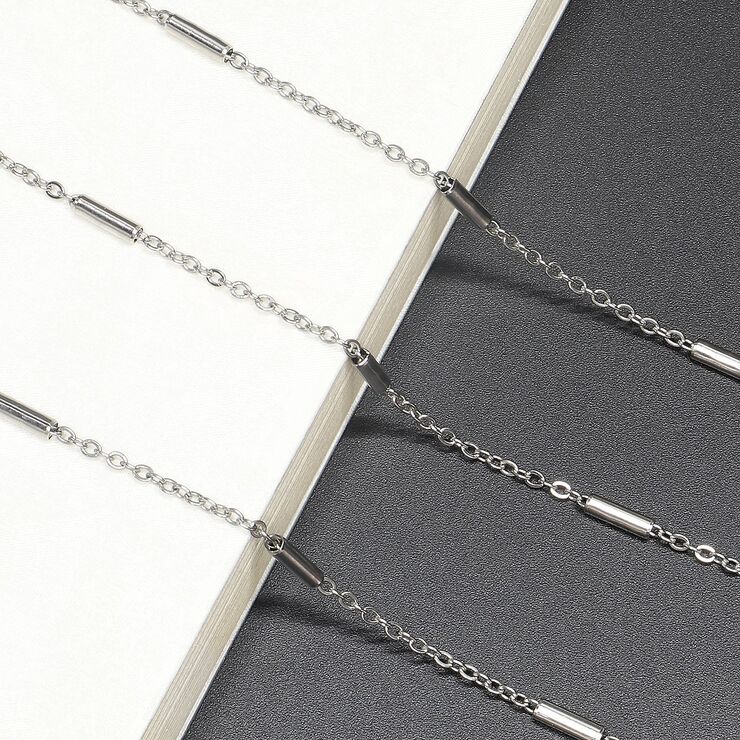 Металлическая нескользящая цепочка стального цвета,  для очков и масок GS027