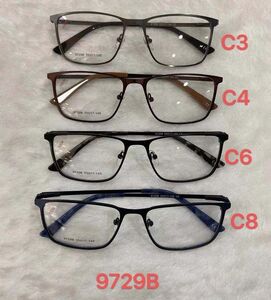 Metal frame for glasses with spring hinges 9729B