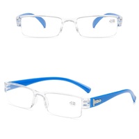 Очки с прозрачными линзами готовые с диоптриями моноблок в пластиковой оправе 816PC