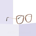 Combined frame (metal + TR90) or glasses with blue light protection, with spring hinges FA87151