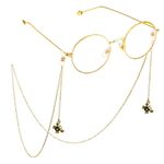 Металлическая нескользящая цепочка золотого цвета, с подвеской в виде краба, для очков и масок GL726