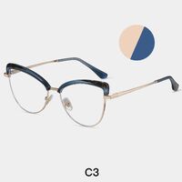 Combined frame (metal + TR90) or glasses with blue light protection, with spring hinges FA87274
