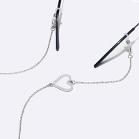 Металлическая нескользящая цепочка, набор из 2-х цепочек золотого и серебряного цвета с сердцем и жемчугом, для очков и масок GM148