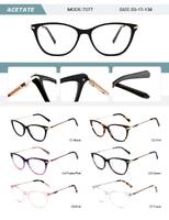 Plastic acetate frame for women with spring hinges 7077-DA