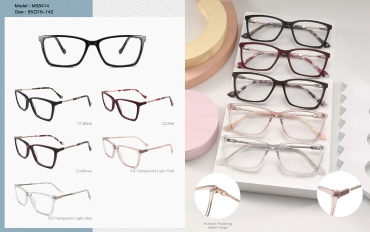 Plastic acetate frame for women, with spring hinges Big City MS8414